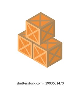 Delivery and logistics isometric boxes design, transportation shipping and service theme Vector illustration