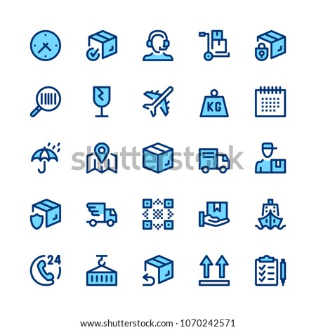 Delivery, logistics line icons set. Modern graphic design concepts, simple symbols, elements, pictograms collection. Minimal thin line design. Premium quality. Pixel perfect. Vector outline icons