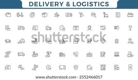 Delivery and logistics line icons set. Shipping icon collection