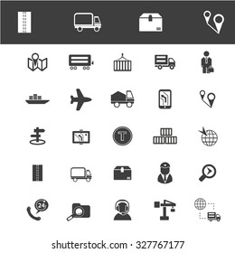 delivery, logistics, navigation icons