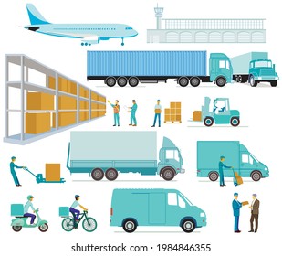 Lieferung, Lieferlogistik, Paketversanddienst. Illustration
