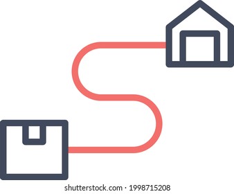 Entrega, logística, ruta, ruta, imagen vectorial de icono de ruta. También se puede usar para entregas y logística. Idóneo para aplicaciones web, aplicaciones móviles y medios impresos.