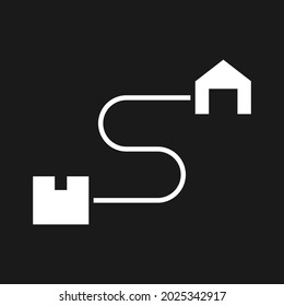Entrega, logística, ruta, ruta, imagen vectorial de icono de ruta. También se puede usar para entregas y logística. Idóneo para aplicaciones web, aplicaciones móviles y medios impresos.