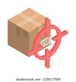 Delivery logistics shipment composition with isolated shipping service image on blank background vector illustration