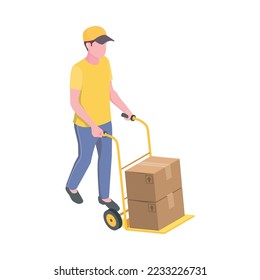 Delivery logistics shipment composition with isolated shipping service image on blank background vector illustration