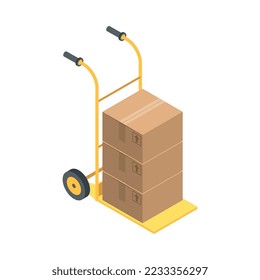 Delivery logistics shipment composition with isolated shipping service image on blank background vector illustration