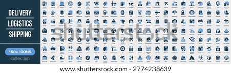 Delivery, logistics and shipping icon collection in colored style. Set of delivery, logistics, shipping, transport, parcel, courier and transportation icons