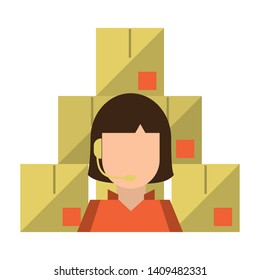 Delivery and logistics symbols and elements vector illustration graphic design