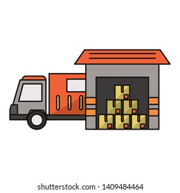 Delivery and logistics symbols and elements vector illustration graphic design