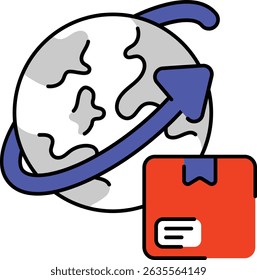 Delivery and logistics web icons set in Colored Outline stroke design. Pack pictograms with package, destination, air shipping, order, processing, courier, payment, parcel, cargo. Vector illustration.