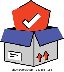 Ícones da Web de entrega e logística definidos no projeto de traçado de Contorno colorido. Empacotar pictogramas com pacote, destino, transporte aéreo, ordem, processamento, correio, pagamento, pacote, carga. Ilustração vetorial.