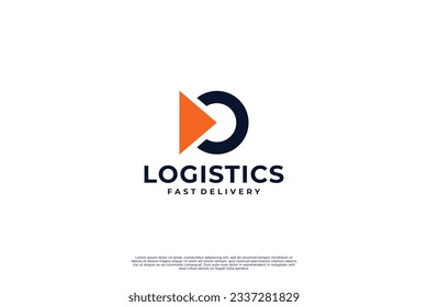 Delivery logo concept, package, courier, logistic design template.