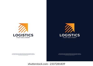 Delivery logo concept, package, courier, logistic design template.