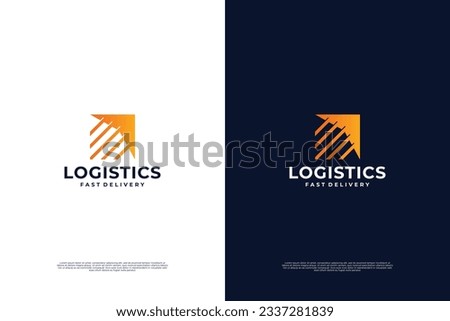 Delivery logo concept, package, courier, logistic design template.