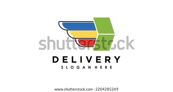 delivery logo design with icon creative concept
premium vector