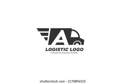 A delivery logo design inspiration. Vector letter template design for brand.