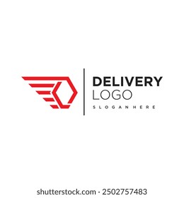 Delivery logo design vector with modern unique style