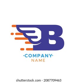 Delivery Logo designs Template. Illustration vector graphic of speed or moving element and letter B logo design concept. Perfect for, Delivery service, Delivery express logo design.