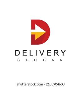 Delivery Logo Designs Template. Illustration Of Moving Arrow Element And Letter D logo design concept. 