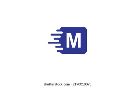 Delivery logo english alphabet letters M Vector design template elements for your application or company.