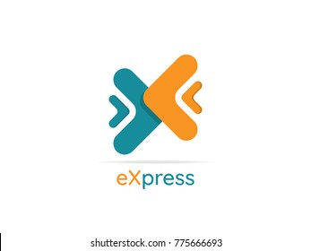 delivery logo. express logistic courier service symbol. money providence provider. transfer finance connection concept design. abstract letter x logo. arrow symbol vector illustration