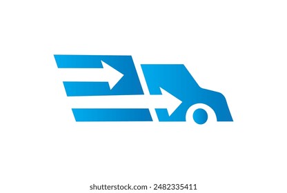 Logo de entrega. icono. editable. simple Vector de logotipo de flecha rápida de entrega de coche