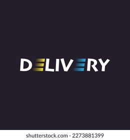 Delivery logo with letter E concept on dark background
