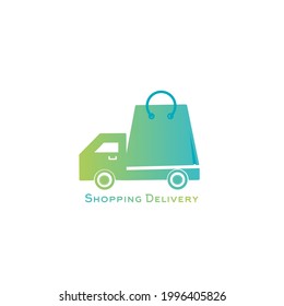delivery logo with a shopping theme to make it easier and faster to get to the customer's place
