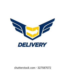 Delivery Logo Template. Air freight delivery logo design. Military delivery company