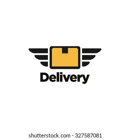 Delivery Logo Template. Flying envelope or box logo