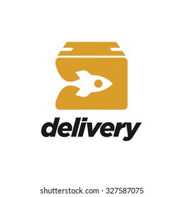 Delivery Logo Template. Rocket box delivery logo