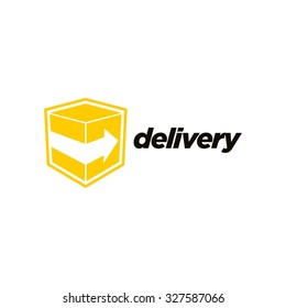 Delivery Logo Template. Yellow box delivery logo