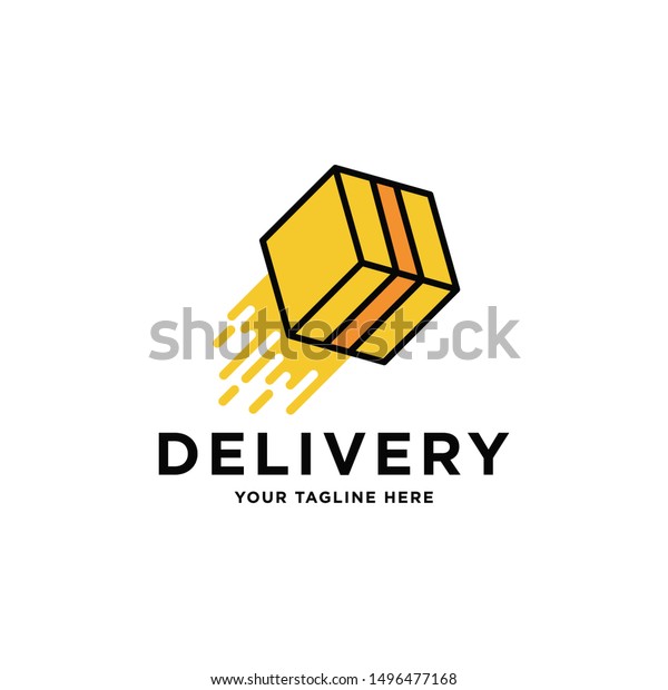Delivery
logo. Transport Logistic or Delivery Logo Template. Box and Wings.
Express moving icon for courier delivery or transportation and
shipping service. Delivery service
logotype.