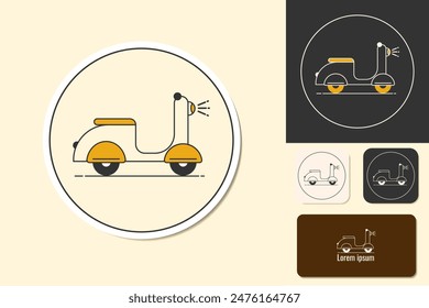 Logotipo de la entrega. Silueta de la entrega de la vespa, Plantilla del logotipo. Icono de la motocicleta para el servicio, orden, rápido, gratis y envío.Ilustración vectorial EPS 10