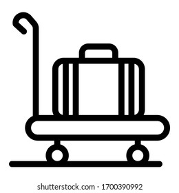 Delivery luggage icon. Outline delivery luggage vector icon for web design isolated on white background