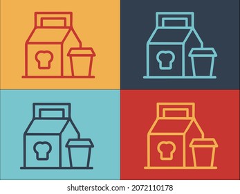 Delivery Lunch Logo Template, Simple Flat Icon of food,lunch,delivery