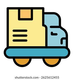 Delivery machine icon. Outline Delivery machine vector icon for web design isolated on white background color flat