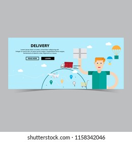 Delivery Man Banner Template