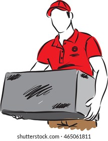 DELIVERY MAN WITH A BIG BOX