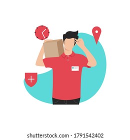 concepto de ilustración de cuadro plano y tipo de entrega