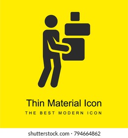 Delivery man bright yellow material minimal icon or logo design