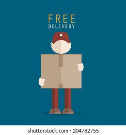 Delivery man carrying package