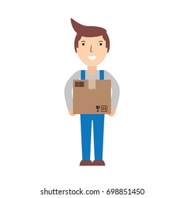 Delivery man cartoon