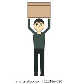 Delivery man. Cartoon character isolated on white background