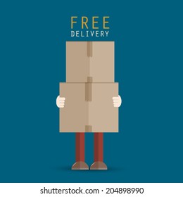 Delivery man cartoon vector