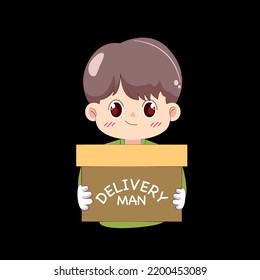 Delivery Man character Design Black Background