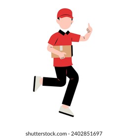 Delivery Man Character Holding Package