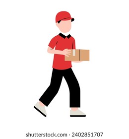 Delivery Man Character Holding Package