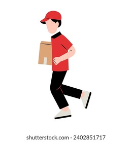 Delivery Man Character Holding Package