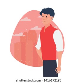 delivery man character icon vector ilustrate